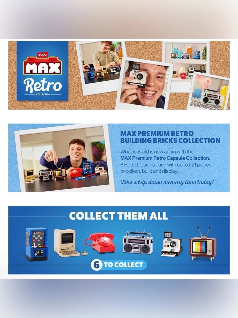 MAX Premium Retro Building Bricks Collection (Polaroid) by ZURU,